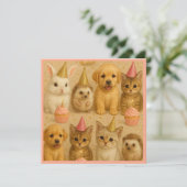 Baby dier verjaardagskaart! feestdagenkaart (Staand voorkant)