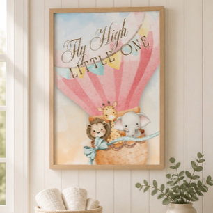 Baby Dier Vliegt Hoog Inspirerende Kinderkamer Poster