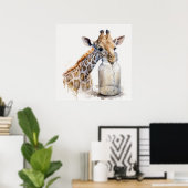 Baby dier voor de kinderkamer, Poster met cute gir (Thuiskantoor)