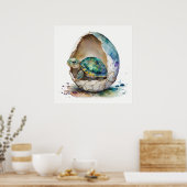 Baby Dier voor Nursery, Schattigee schildpad poste Poster (Keuken)