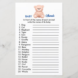 Baby Dieren | Baby Boy Douche Papier