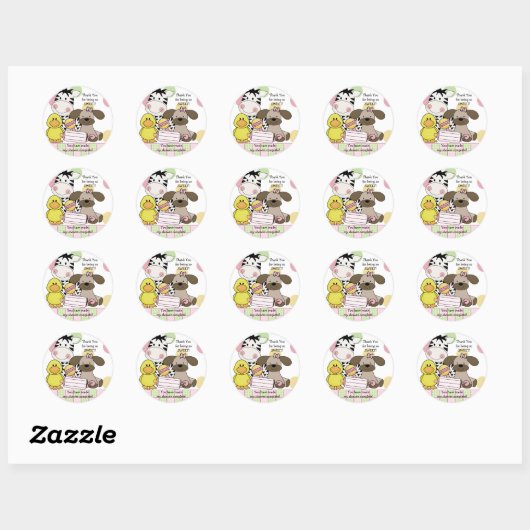 Baby Dieren Baby shower Sticker (Vel)