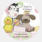 Baby Dieren Baby shower Sticker (Voorkant)