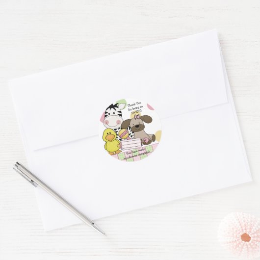 Baby Dieren Baby shower Sticker (Envelop)