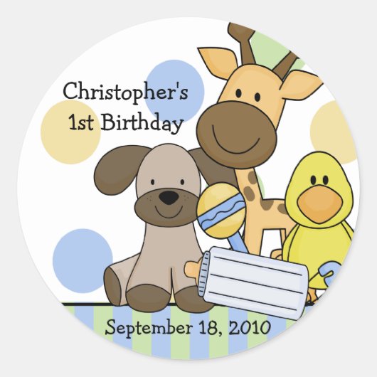Baby Dieren Baby shower Sticker (Voorkant)
