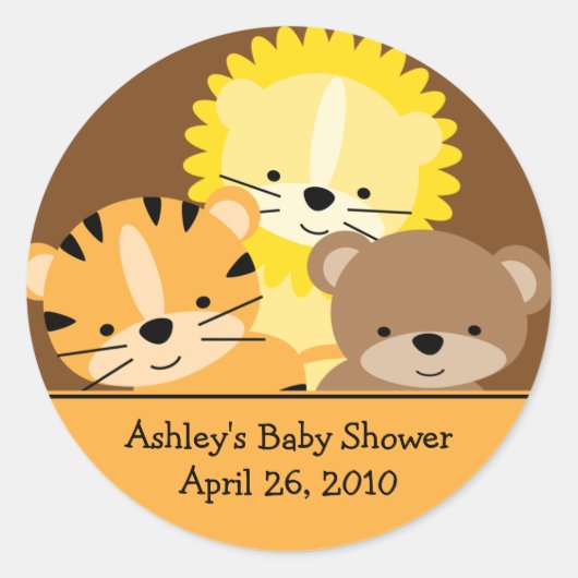 Baby Dieren Baby shower Sticker (Voorkant)