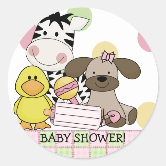 Baby Dieren Baby shower Sticker (Voorkant)