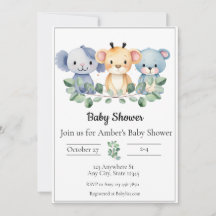 Baby Dieren Baby Shower Uitnodiging