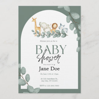 Baby Dieren Baby Shower Uitnodiging
