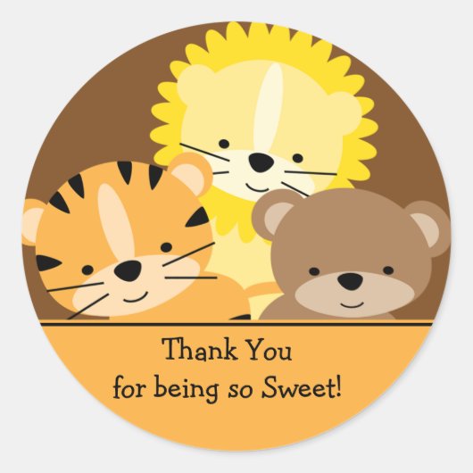 Baby Dieren Dank u Sticker (Voorkant)