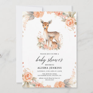 Baby Dieren en Bloemen Baby shower Kaart