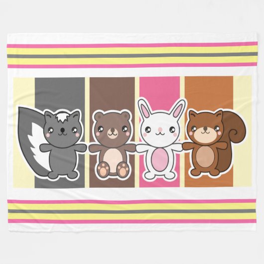 Baby Dieren Fleece Deken (Voorkant (Horizontaal))