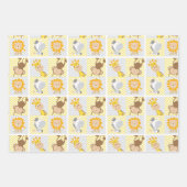 Baby Dieren Giraffe, Aap, Leeuw, Zebra Thema Inpakpapier Vel (Voorkant 3)