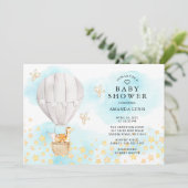 Baby-dieren Heet Luchtballon Neutraal Baby shower Kaart (Staand voorkant)