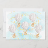 Baby-dieren Heet Luchtballon Neutraal Baby shower Kaart (Achterkant)