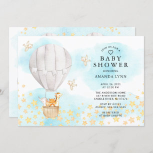 Baby-dieren Heet Luchtballon Neutraal Baby shower Kaart