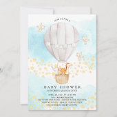 Baby-dieren Heet Luchtballon Neutraal Baby shower Kaart (Voorkant)