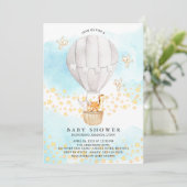 Baby-dieren Heet Luchtballon Neutraal Baby shower Kaart (Staand voorkant)
