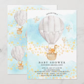 Baby-dieren Heet Luchtballon Neutraal Baby shower Kaart (Voorkant / Achterkant)