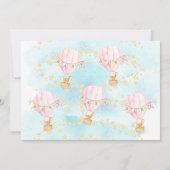 Baby Dieren Hete Luchtballon Baby Meisje Douche Kaart (Achterkant)