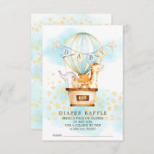 Baby Dieren Hete Luchtballon Luier Raffle Ticket Informatiekaartje (Voorkant / Achterkant)