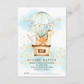 Baby Dieren Hete Luchtballon Luier Raffle Ticket Informatiekaartje (Voorkant)