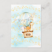 Baby Dieren Hete Luchtballon Luier Raffle Ticket Informatiekaartje (Achterkant)