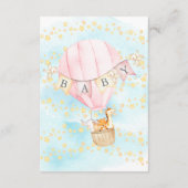 Baby Dieren Hete Luchtballon Luier Raffle Ticket Informatiekaartje (Achterkant)