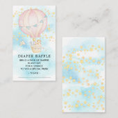 Baby Dieren Hete Luchtballon Luier Raffle Ticket Informatiekaartje (Voorkant / Achterkant)