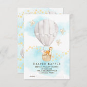 Baby Dieren Hete Luchtballon Luier Raffle Ticket Informatiekaartje (Voorkant / Achterkant)