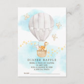 Baby Dieren Hete Luchtballon Luier Raffle Ticket Informatiekaartje (Voorkant)