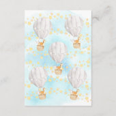 Baby Dieren Hete Luchtballon Luier Raffle Ticket Informatiekaartje (Achterkant)