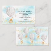 Baby Dieren Hete Luchtballon Luier Raffle Ticket Informatiekaartje (Voorkant / Achterkant)
