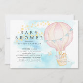 Baby-dieren Hot Air Ballon Ride Baby shower Kaart (Voorkant)