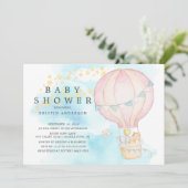 Baby-dieren Hot Air Ballon Ride Baby shower Kaart (Staand voorkant)