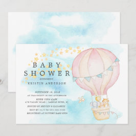 Baby-dieren Hot Air Ballon Ride Baby shower Kaart