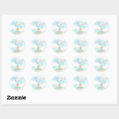 Baby-dieren Hot Air Ballon Ride Baby shower Ronde Sticker (Vel)