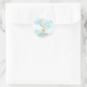 Baby-dieren Hot Air Ballon Ride Baby shower Ronde Sticker (Tas)