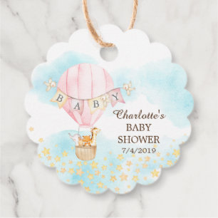 Baby-dieren Hot Air ballon rond de voordeur Label