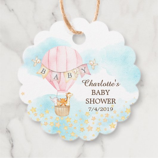 Baby-dieren Hot Air ballon rond de voordeur Label (Achterkant)