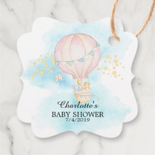 Baby-dieren Hot Air ballon rond de voordeur Label