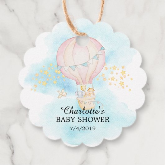 Baby-dieren Hot Air ballon rond de voordeur Label (Achterkant)