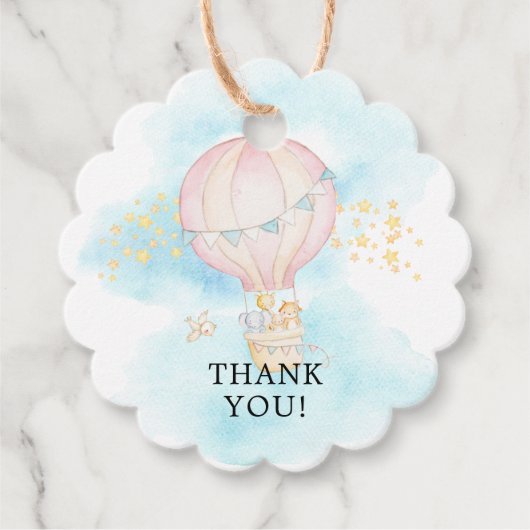 Baby-dieren Hot Air ballon rond de voordeur Label (Voorkant)