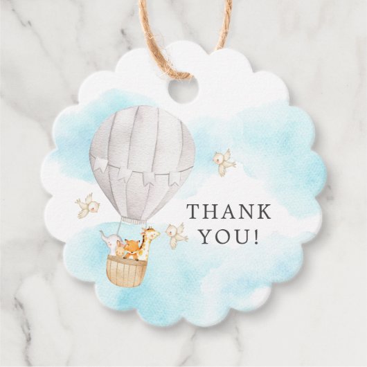 Baby-dieren Hot Air ballon rond de voordeur Label (Voorkant)