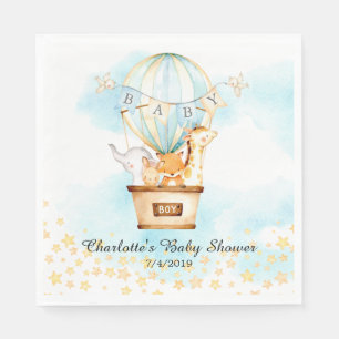 Baby-dieren Hot Air-ballondouchepapier servetten
