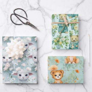 Baby Dieren Inpakpapier Vel