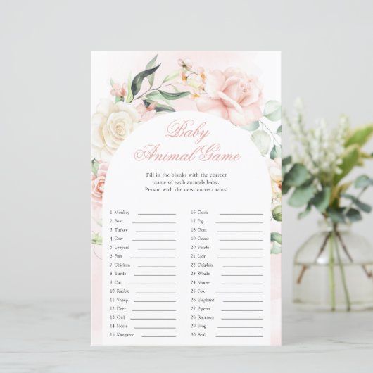 Baby Dieren Jongen Blauwe Olifant Baby Shower Spel (Staand voorkant)