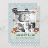 Baby Dieren Jongen Foto Geboorteaankondiging Aankondiging (Voorkant / Achterkant)