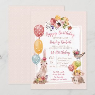 Baby Dieren Klein Meisje Polka Dots Verjaardagsfee Kaart