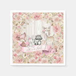Baby Dieren Meisje Woodland Baby shower Servet